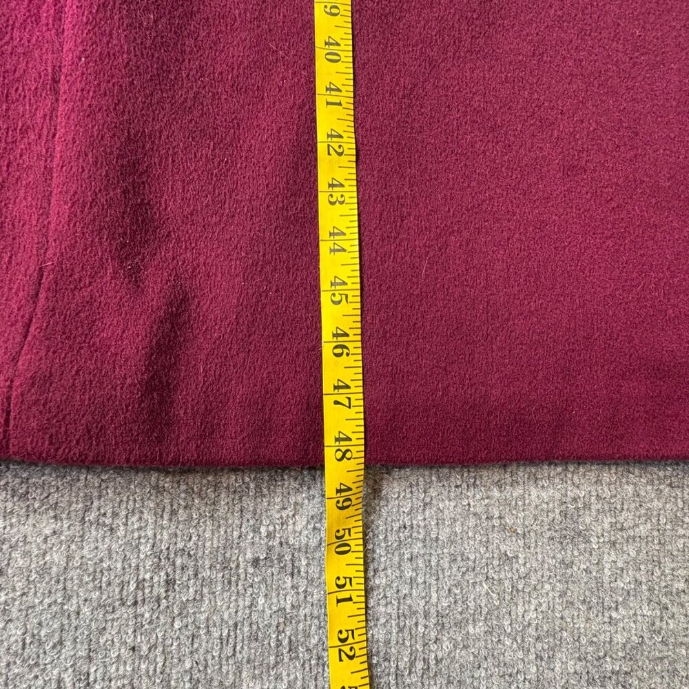 Women's Long Wool-Blend Coat - Raspberry Pink - Picture 14 of 16